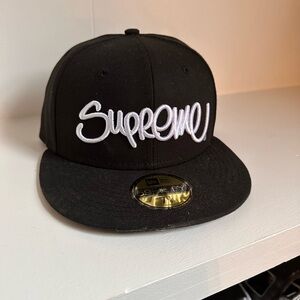 Supreme Black Hat with White Logo